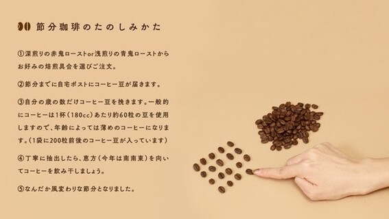節分に「大豆じゃなくコーヒー豆」　歳の数だけ豆を挽く「節分珈琲」を限定販売の画像2